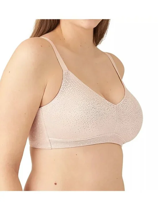 🆕WACOAL Back Appeal Wireless Seamless Unpadded Bra 36DD Beige #852303 - Picture 2 of 10